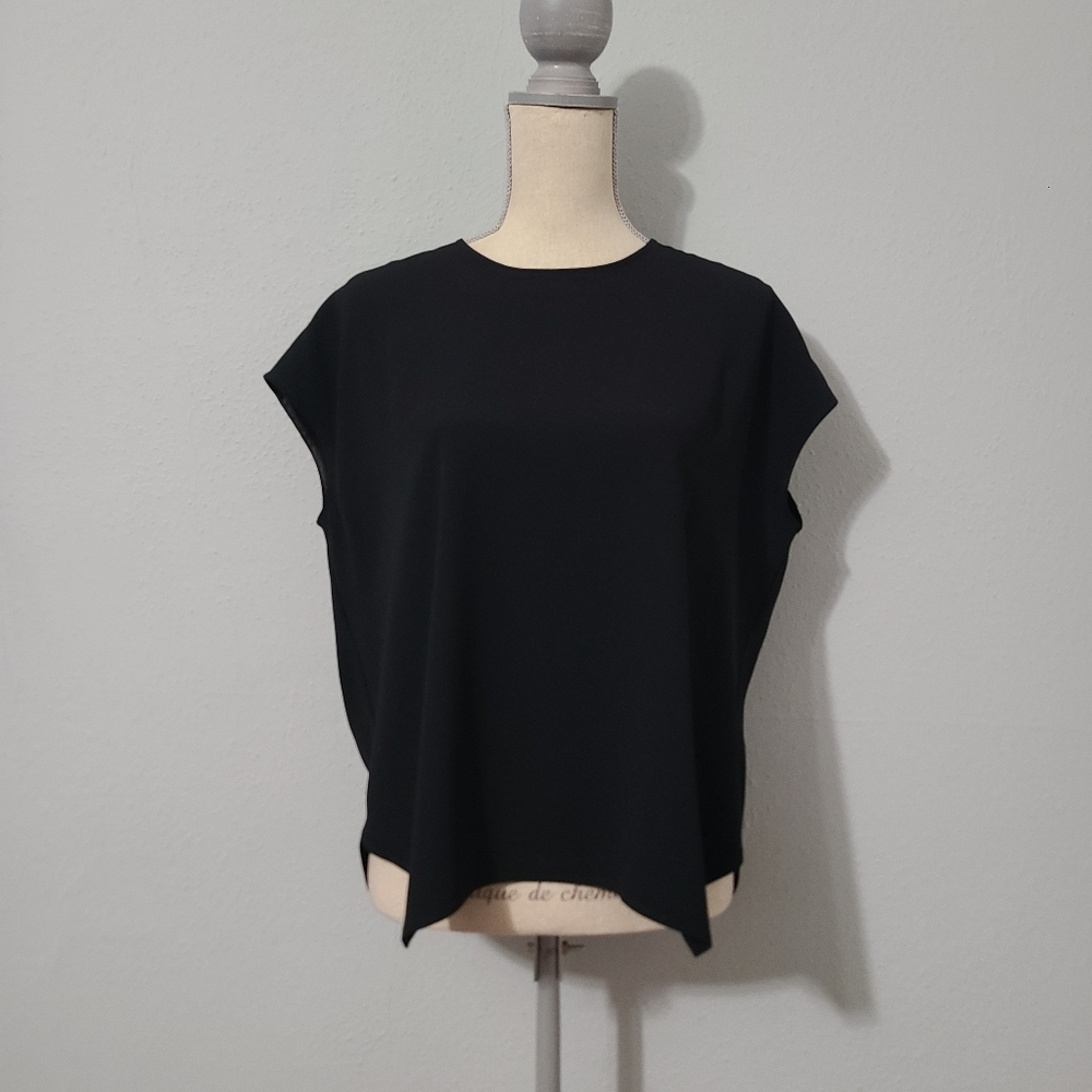 MM Lafleur Black Didion Cap Sleeve Blouse Top Career‎ Office Quiet Luxury XS